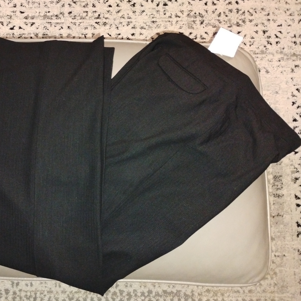 J. Crew Black Tonal Striped Wool Straight Leg Pants Sz 6 NWT - Picture 11 of 14